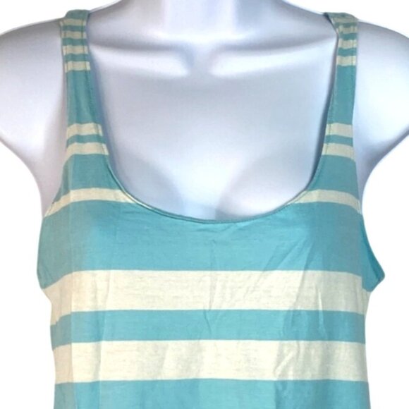 Vans Blue White Striped Sleeveless Scoop Neck Strappy Beach Surf Tank Top Size M - Picture 2 of 7